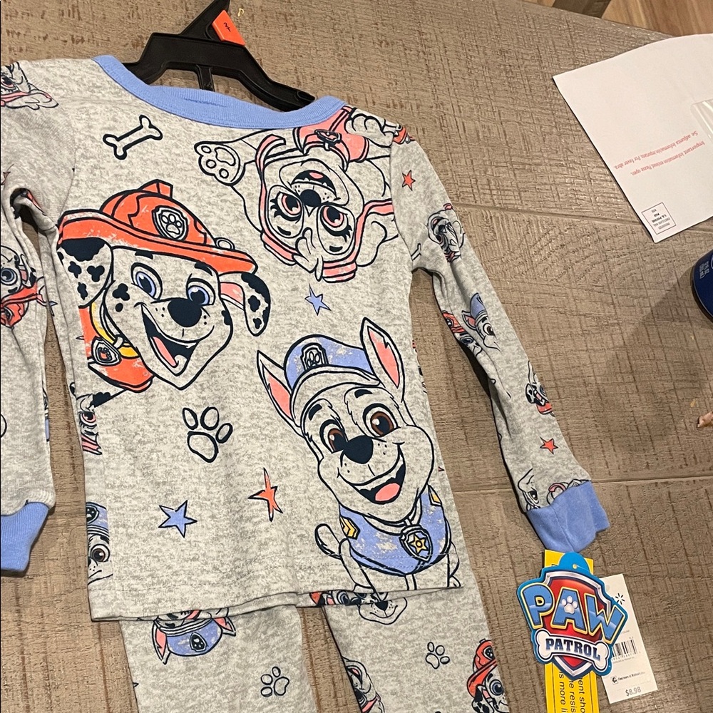 Paw Patrol Kids Pajama Set - Gray with Blue and Red Accents